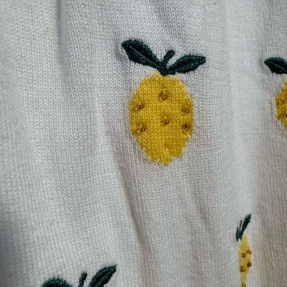 White Talbots Fruit Print Cardigan Size XS EUC - Picture 5 of 6